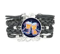 Braccialetto Intrecciato Multistrato Regolabile In Pelle, Stile Cyber Neon, Ideale Per Feste Della Birra, Amicizia, Festival Della Birra, Bracciale Etnico, Accessorio D'Amore, Regalo Di Compleanno O D