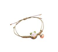 Braccialetto Intrecciato Portafortuna Braccialetto Regolabile con Campana a Forma di Gatto Pendente a Mano per Amici Donna Uomo San Regalo Festa Della Mamma