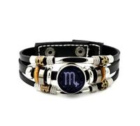 Braccialetto Intrecciato Regolabile In Pelle A Strati Con Calligrafia Scorpione E Entanglement Quantistico, Bracciale Etnico Fatto A Mano, Accessorio Per L'Amicizia, Regalo Di Compleanno O Di Natale.
