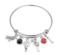 Braccialetto ispirato a Six of Crows, con ombre e ossa, regalo per i fan di Kaz Inez e Jasper, 1.18 inches, Acciaio inossidabile