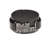 Iron Maiden Logo Uomo Bracciale in Pelle Nero Pelle