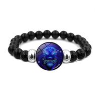 Braccialetto Luminoso Dodici Costellazioni - Si Illuminano Al Buio Segni Zodiacali Resilienti Gioielli Dell'Amicizia,Gemelli Leone Bilancia Scorpione Sagittario Bracciale Con Perline Con Bottone A Pre