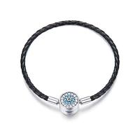 Braccialetto Magico Mistico, Braccialetto in Argento Sterling 925 per le Donne, Compatibile con la maggior parte delle Perline Fascino (17cm,Black)