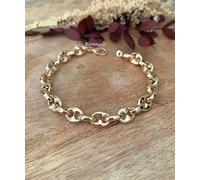 Braccialetto Maglia Chicco di Caffè Pendenti 19.5CM X 7MM Placcato Oro 750/1000