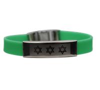 Braccialetto Mix Stars of David metallo gomma silicone ebraico HolyLand