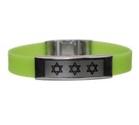 Braccialetto Mix Stars of David metallo gomma silicone ebraico HolyLand