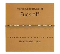 Braccialetto Morse Bracciale Perline su Seta Bracciale a Cordoncino in Argento Braccialetto Segreto Gioielli Regalo (Per Amici)