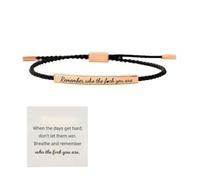 Braccialetto motivazionale della forza con scritta "Remember Who The You Are - Braccialetto da donna regolabile, fatto a mano