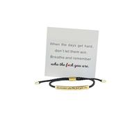 Braccialetto motivazionale per le donne, con scritta "Remember Who The You Are Motivational Strength", intrecciato a mano, regolabile, per familiari, amici, donne e ragazze, 1pcs, Nylon, Ametista