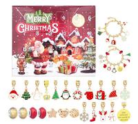 Braccialetto natalizio 'Avvento, set fai da te per 24 giorni, set di braccialetti con conto alla rovescia, per bambini, adolescenti, adulti, riunioni di famiglia, calza della Befana,