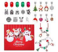 Braccialetto natalizio dell'Avvento - Natale 24 giorni 2025 | Kit per la creazione di gioielli per adolescenti, bambini, mamma, figlia, sorella, fidanzata, festa di compleanno