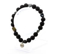 Braccialetto Occhio di Falco D'Africa Del Sud + Perle Lava 8 Mm. IN Francia