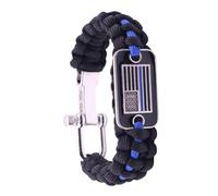 Braccialetto Paracord nero - Never Forget Black Paracord Bracelet | Braccialetti Paracord | Braccialetto in corda 550 con bandiera statunitense in bronzo | Braccialetto spirituale da uomo con anello