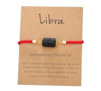 Braccialetto per Coppie con Segni Zodiacali Braccialetti con Perline Regolabili con 12 Costellazioni Corda Rossa Portafortuna Unisex Gioielli Astrologici Oroscopo Regali per Donne Uomini (Bilancia)