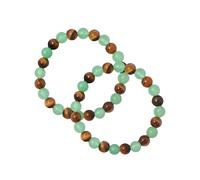 Braccialetto per denaro, da donna, con occhio di aventurina verde, con perle per ricchezza e pienezza, elastico per gioielli, 19cm/7.5inch, 1, Nessuna pietra preziosa