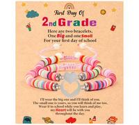 Braccialetto per il primo giorno dell'asilo/asilo/1° grado/2° grado/regalo scolastico, mamma e me, papà e figlio, One Size, Acciaio inossidabile, Nessuna pietra preziosa