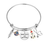 Braccialetto per infermiere pediatrica, regalo per la sensibilizzazione al vaccino dell'infinito e oltre, per infermiere, Small, Acciaio inossidabile, 0