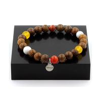 Braccialetto Perle Agata Phylum + Agata Giallo+Howlite + Legno 8 Mm. IN