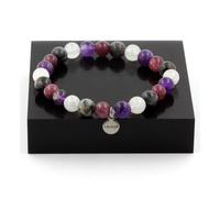 Braccialetto Perle Ametista + Pietra di Luna + Labradorite + Lepidolite Fatto
