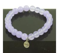 Braccialetto Perle Calcedonio Lavanda 8 Mm. IN Francia. Taglia Personalizzato