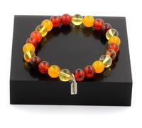Braccialetto Perle Citrino + Agata Phylum + Agata Rosso Giallo 8 Fatto