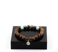 Braccialetto Perle Crisocolla Di Namibia +Ematite+Angelite+ Legno 8 Fatto