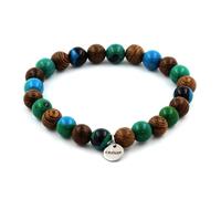 Braccialetto Perle Crisocolla + Legno 8 Mm. IN Francia