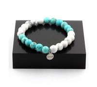 Braccialetto Perle Howlite + Turchese 8 Mm. Made IN France