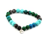 Braccialetto Perle Labradorite+Crisocolla+Turchese+Malachite 8 IN