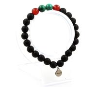 Pietre E Minéraux. Braccialetto Perle Malachite Del Congo + Agata Rosso + Onyx
