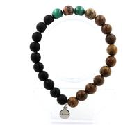 Pietre E Minéraux. Braccialetto Perle Malachite Del Congo + Diaspro Leopardato +