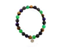 Braccialetto Perle Occhio di Tigre + Labradorite + Viola + Fatto E