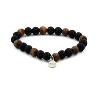 Braccialetto Perle Occhio di Tigre Opaco + Onice Nero Opaco 8 Mm. IN Francia