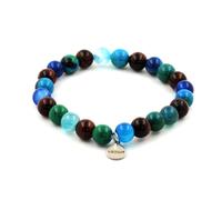 Braccialetto Perle Occhio di Tigre Rosso + Crisocolla + Agata Phylum Blu Fatto