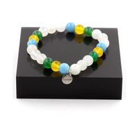 Braccialetto Perle Pietra di Luna + Agata Giallo Verde + IN Francia