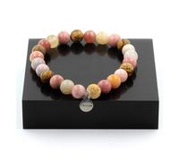 Braccialetto Perle Pietra Di Sole +Rhodonite +Diaspro Paesaggio + Agata Fatto E