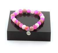 Braccialetto Perle Quarzo Rosa + Diaspro Rosa Giallo + Rhodonite + Agata IN