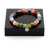 Braccialetto Perle Tormalina Multicolore + melon D'Acqua + Fatto IN Per