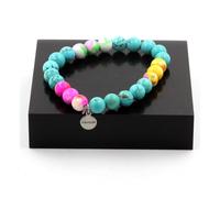 Minerali Collezione. Braccialetto Perle Turchese + Diaspro Verde Rosa Rosa J