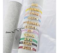 Braccialetto personalizzato con cordino a lettere 3D, braccialetto regolabile con nome personalizzato, braccialetto dell'amicizia estivo colorato e carino, regalo personalizzato per ragazze e donne, i