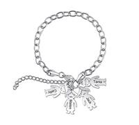 Braccialetto Personalizzato con da 1 a 5 Bambini e Nomi Incisione Braccialetti con Ciondoli per Ragazze Regalo per la Festa Della Mamma (4 Bambini)