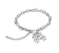 Braccialetto Personalizzato con da 1 a 5 Bambini e Nomi Incisione Braccialetti con Ciondoli per Ragazze Regalo per la Festa Della Mamma (2 Bambini)