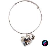 Braccialetto personalizzato con foto colore argento ciondolo a cuore