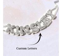 Braccialetto personalizzato con lettera vintage, braccialetto personalizzato con nome e lettera, gioielli da donna, lettera personalizzata A-Z con CZ, regalo di matrimonio, regalo per damigella d'onor