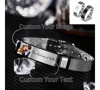 Braccialetto personalizzato inciso in acciaio inossidabile - Bomboniera nuziale personalizzata, con incisione "Mi hai amato fin dall'inizio", adatto per San Valentino, Pasqua, accessorio casual per tu