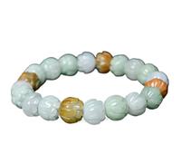 Braccialetto Portafortuna, Braccialetto di Giada Feng Shui, Braccialetto Unisex in intagliata, Perline, for Donne, attira ricchezza e buona Fortuna, Talismano Forte