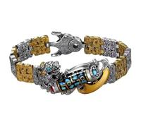 Braccialetto portafortuna Mantra a sei caratteri in argento tibetano, bracciale girevole con perline Dzi Mantra a sei caratteri (C)
