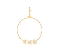 Braccialetto portafortuna regolabile da donna, con farfalla alla moda, in oro 18 carati, con zirconi, regalo delicato per San Valentino per fidanzata, Large, Zinco, Cristallo