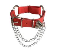 Braccialetto Punk Gotico con Catena A Cuore Braccialetti In Pelle Regolabili per Donne E Uomini Accessori Steampunk Bracciali In Pelle Retrò Bracciale Rock Gioielli Di Halloween Regali Rosso