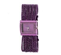 Braccialetto regalo di San Valentino per gli amici amati, orologio multi-strato catena perline strass intarsiato lega elegante donne orologio bracciale al quarzo per regalo - viola